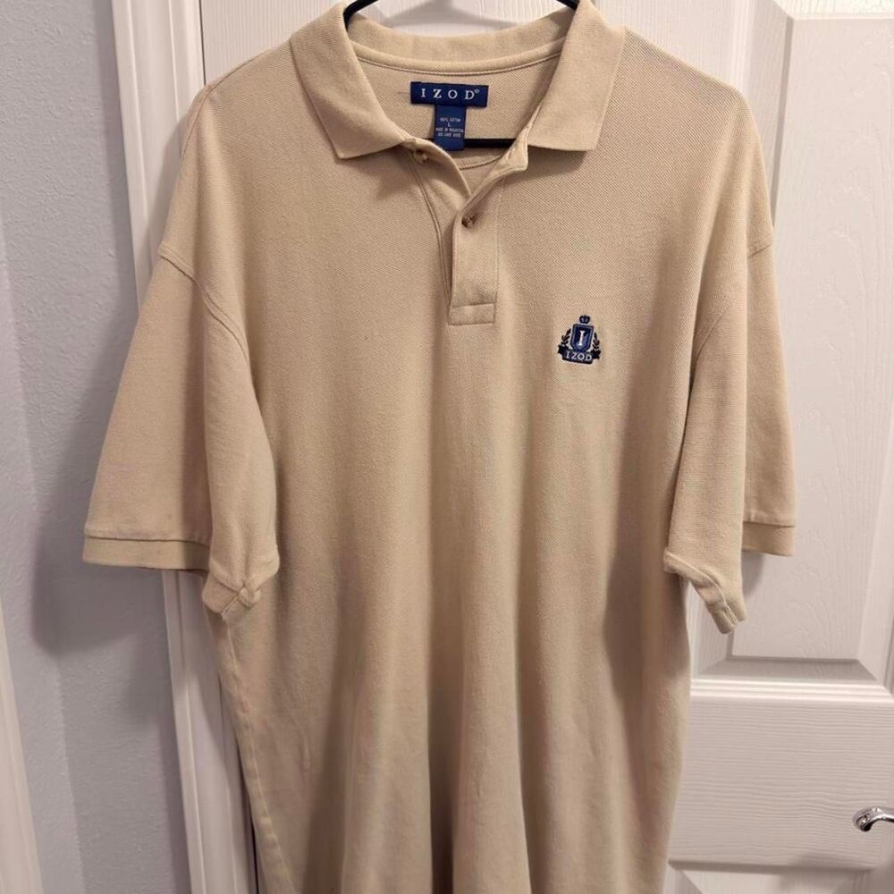 Izod Men's Cream and Tan Polo-shirts